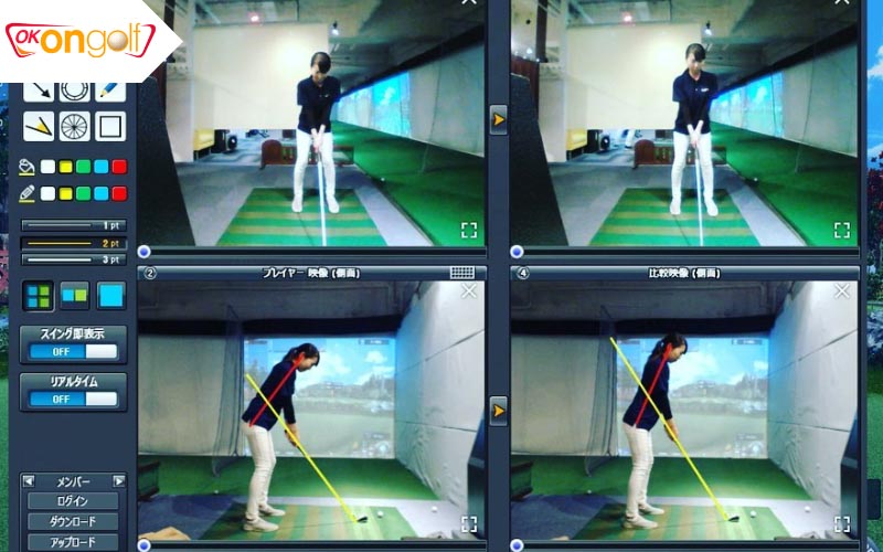 Thước kẻ swing chuẩn được tích hợp giúp golfer nâng cao kỹ thuật